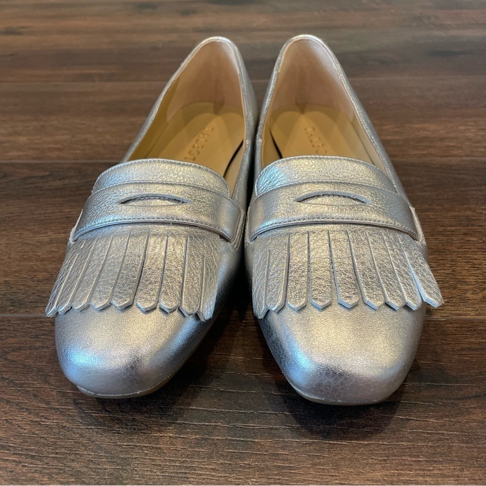 Talbots Metallic Leather Loafers Size 6 - Picture 5 of 6